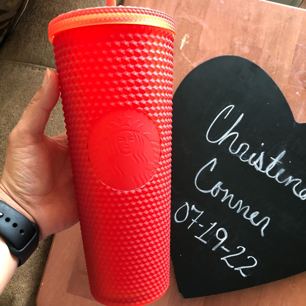Red studded venti Starbucks cup